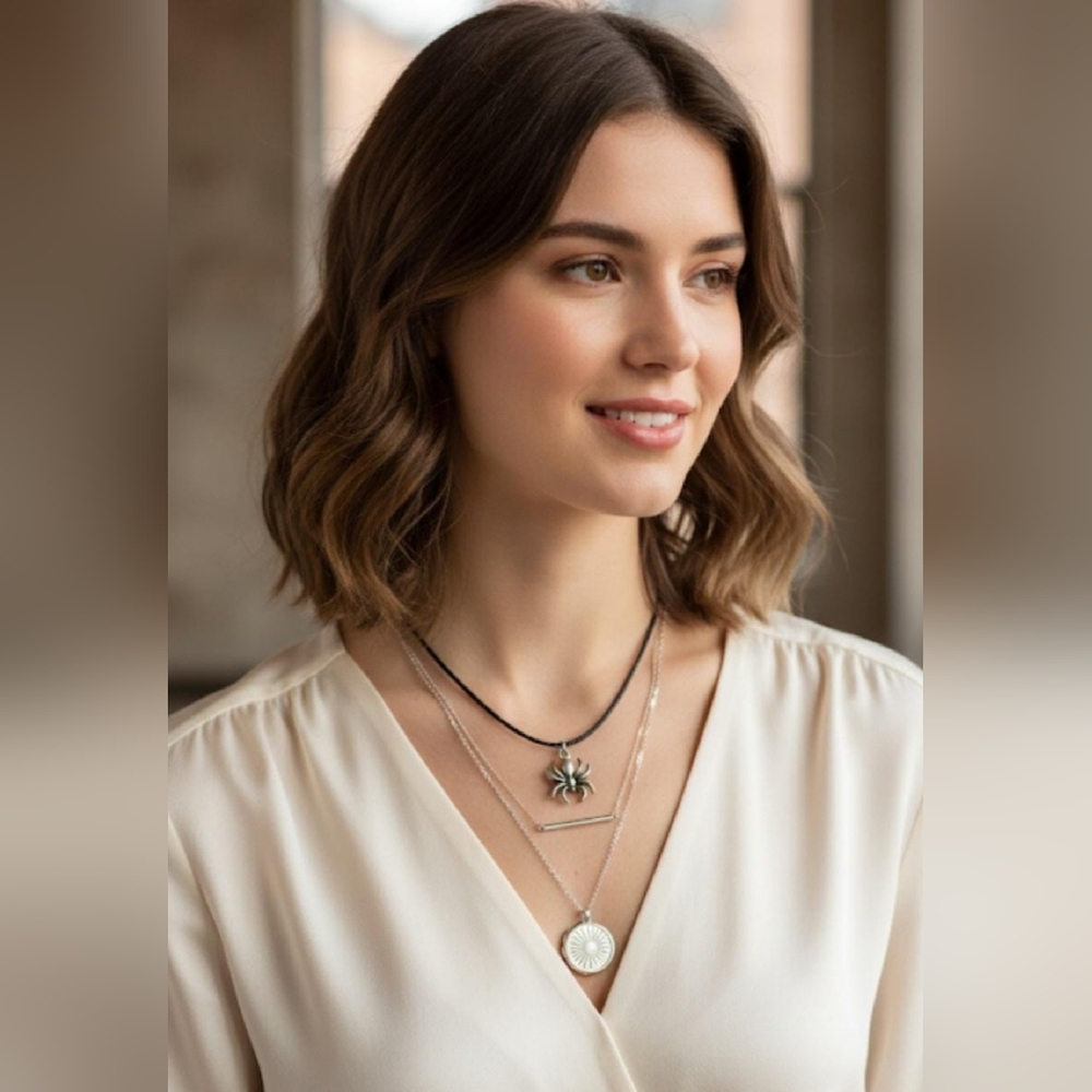 🕷️ 17” black cord Spellbound Spider Necklace 🕷️